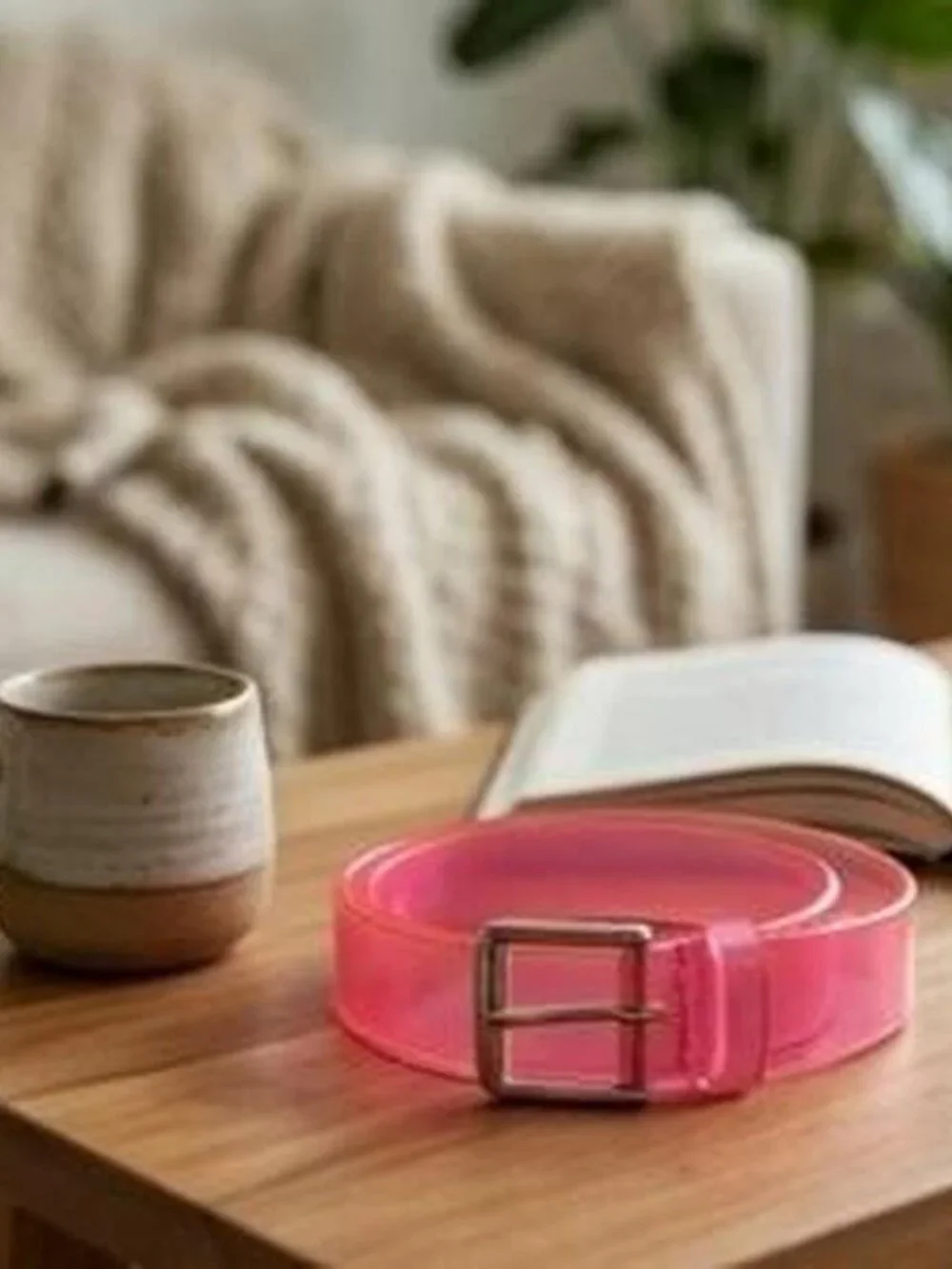 Translucent Hot Pink Jelly Belt Silver Buckle Y2K 2000s Indie Sleaze Rave